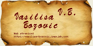 Vasilisa Božović vizit kartica
